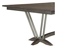 #40408: Kentmere Trestle Table shown --- Detail View Shown and Shown with Silver Metal --- Hickory finished with Flint: FC-51263