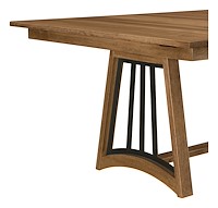 #40546: Waverton Trestle Table shown --- Detail View Shown and with Tex Black Metal --- Rs Hickory finished with Almond: FC-42000