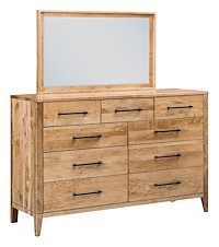 #40868: Tall Dresser - 9 drawer shown with #40869: Beveled Mirror for Tall 9 Drawer Dresser  --- Hard Maple finished with Crystal Shore: D-22N10408