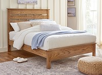 #41049: Bed - Queen shown --- Oak finished with Sandstone: D-22N08963