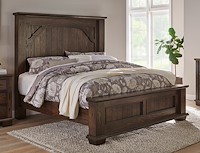 #41131: Bed - King shown --- Shown with Wood Panel Headboard --- Oak finished with Charwood: FC-50241