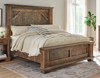 #41131: Bed - King shown --- Rustic Rough-sawn Brown Maple finished with Sandstone: D-22N08963