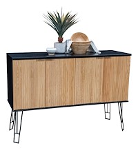 #41261: Sideboard - 4 Door - Metal Legs shown --- Oak finished with Natural: OCS-100