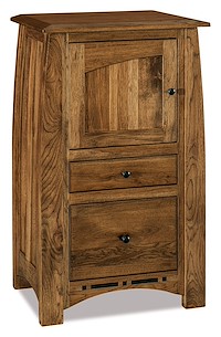 #41268: Nightstand - C-PAP - 2 Drawer 1 Door - 24.5W x 42.75H shown --- Rs Hickory finished with Almond: FC-42000