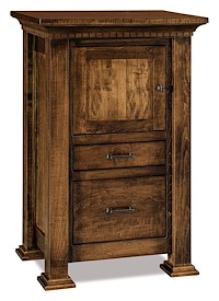 #41269: Nightstand - C-PAP - 2 Drawer 1 Door - 28.5W x 45.75H shown --- Br Maple finished with Earthtone: FC-40592