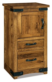 #41271: Nightstand - C-PAP - 2 Drawer 1 Door - 22W x 42.25H shown --- Rs Hickory finished with Lite Asbury: FC-9018