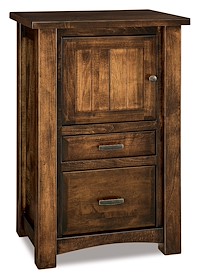 #41273: Nightstand - C-PAP - 2 Drawer 1 Door - 26.5W x 42H shown --- Br Maple finished with Earthtone: FC-40592