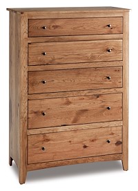 #41289: Chest - 5 Drawer - 39W x 54H shown --- Rs Hickory finished with Almond: FC-42000