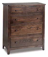 #41290: Chest - 4 Drawer - 39W x 45H shown --- Oak finished with Shadow: FC-24427