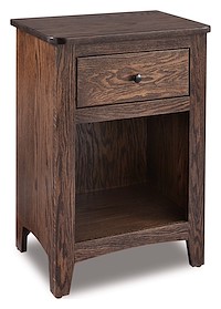 #41292: Nightstand - 1 Drawer - 20.5W x 28.75H shown --- Oak finished with Shadow: FC-24427