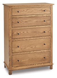 #41297: Chest - 5 Drawer - 39W x 54H shown --- Oak finished with Sandstone: D-22N08963