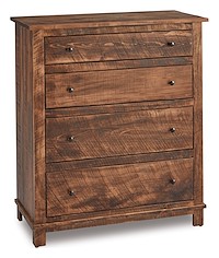 #41298: Chest - 4 Drawer - 39W x 45H shown --- Rustic Rough-sawn Brown Maple finished with Almond: FC-42000