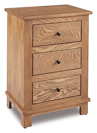 #41301: Nightstand - 3 Drawer - 20.5W x 28.75H shown --- Oak finished with Sandstone: D-22N08963