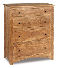 #41306: Chest - 4 Drawer - 39W x 45H shown --- Rustic Rough-sawn Brown Maple finished with Harvest: FC-107