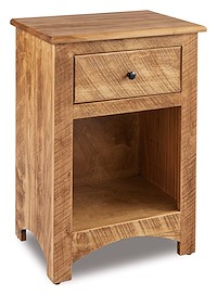 #41308: Nightstand - 1 Drawer - 20.5W x 28.75H shown --- Rustic Rough-sawn Brown Maple finished with Harvest: FC-107