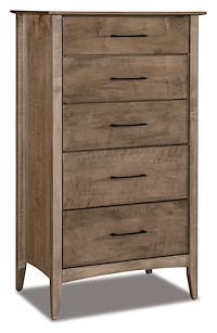 #41315: Chest - 5 Drawer - 32.5W x 57.75H shown --- Br Maple finished with Sandstone: D-22N08963