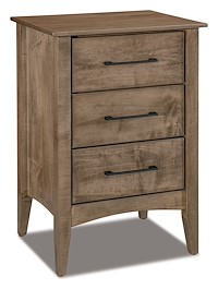 #41318: Nightstand - 3 Drawer - 21.5W x 32.25H shown --- Br Maple finished with Sandstone: D-22N08963