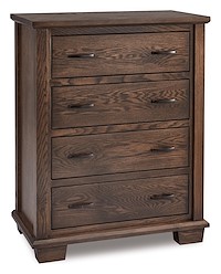 #41326: Chest - 4 Drawer - 41.5W x 52.5H shown --- Oak finished with Charwood: FC-50241