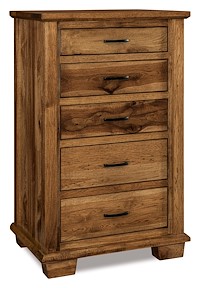 #41327: Chest - 5 Drawer - 34W x 55.75H shown --- Rs Hickory finished with Almond: FC-42000