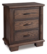 #41329: Nightstand - 3 Drawer - 30W x 34H shown --- Oak finished with Charwood: FC-50241