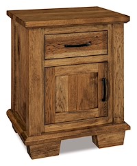 #41330: Nightstand - 1 Drawer 1 Door - 23.5W x 31H shown --- Rs Hickory finished with Almond: FC-42000