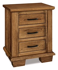 #41331: Nightstand - 3 Drawer - 23.5W x 31H shown --- Rs Hickory finished with Almond: FC-42000