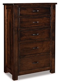 #41337: Chest - 5 Drawer - 34.5W x 54.25H shown --- Br Maple finished with Old Museum: FC-47276