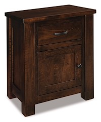 #41340: Nightstand - 1 Drawer 1 Door - 23.5W x 28.5H shown --- Br Maple finished with Old Museum: FC-47276