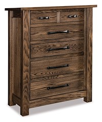 #41345: Chest - 6 Drawer - 45W x 56H shown --- Oak finished with Carbon: FC-50240