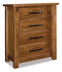 #41346: Chest - 4 Drawer - 45W x 52.75H shown --- Rustic Rough-sawn Brown Maple finished with Harvest: FC-107