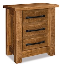 #41348: Nightstand - 3 Drawer - 30W x 33.5H shown --- Rustic Rough-sawn Brown Maple finished with Harvest: FC-107