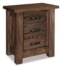 #41349: Nightstand - 3 Drawer - 27W x 30.5H shown --- Oak finished with Carbon: FC-50240