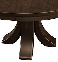 #41441: Korbyn Single Pedestal Table shown --- Detail View Shown --- Cherry finished with Charwood: FC-50241