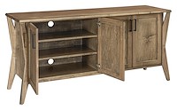 #42414: TV Cabinet  shown --- Shown open  --- Br Maple finished with Fawn Maple: FN-46858