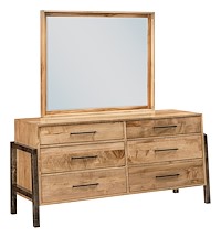 #42424: Dresser - Short - 6 Drawer shown with #42425: Dresser Mirror - For Dresser - Short - 6 Drawer  --- Shown with premium Two-tone finish  --- Br Maple 