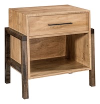 #42428: Nightstand - 1 drawer - open bottom shown --- Shown with premium Two-tone finish  --- Br Maple 