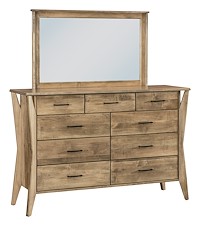 #42436: Dresser - Tall - 9 Drawer shown --- Br Maple finished with Fawn Maple: FN-46858