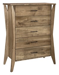 #42438: Chest of Drawers - 5 Drawer shown --- Br Maple finished with Fawn Maple: FN-46858