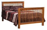 #42444: Full Bed Rail Conversion Kit shown with #42442: Crib  --- Oak finished with Hoosier Special: FC-11043