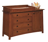 #42460: 4 Drawer Dresser with Door shown with #42465: Box Top - for changing table pad  --- QSWO finished with Michaels: OCS-113