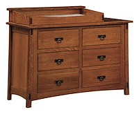 #42461: 6 Drawer Dresser shown with #42465: Box Top - for changing table pad  --- QSWO finished with Michaels: OCS-113