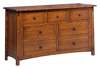 #42462: 7 Drawer Dresser shown --- QSWO finished with Golden Brown: CF-10901