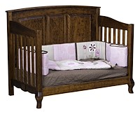 #42469: Toddler Rail Conversion Kit shown with #42468: Crib - Slat Style Front  --- Shown with premium Finish  --- Sap Cherry 