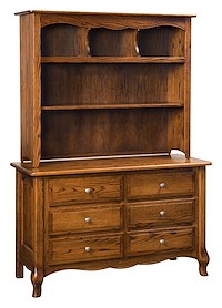 #42475: 6 Drawer Dresser shown with #42479: Hutch Top  --- Shown with premium Finish  --- Sap Cherry 