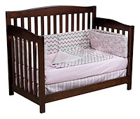 #42484: Toddler Rail Conversion Kit shown with #42483: Crib  --- Sap Cherry finished with Rich Tobacco: OCS-228