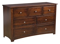 #42489: 7 Drawer Dresser shown --- Sap Cherry finished with Rich Tobacco: OCS-228