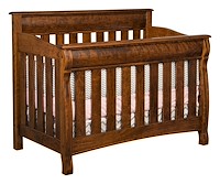 #42496: Crib shown --- Shown with premium Finish  --- Sap Cherry 