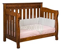 #42497: Toddler Rail Conversion Kit shown with #42496: Crib  --- Shown with premium Finish  --- Sap Cherry 