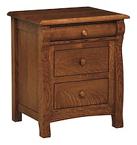 #42500: 3 Drawer Nightstand shown --- QSWO finished with Asbury Brown: FC-7992