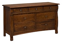 #42503: 7 Drawer Dresser shown --- Shown with premium Finish  --- Sap Cherry 